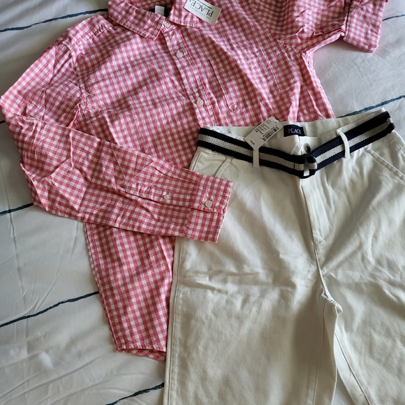 Gingham Shirt and Shorts Set - Picture 2 of 4